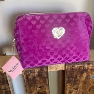 Juicy Couture bag velour Purple Heart toiletries bag New OS